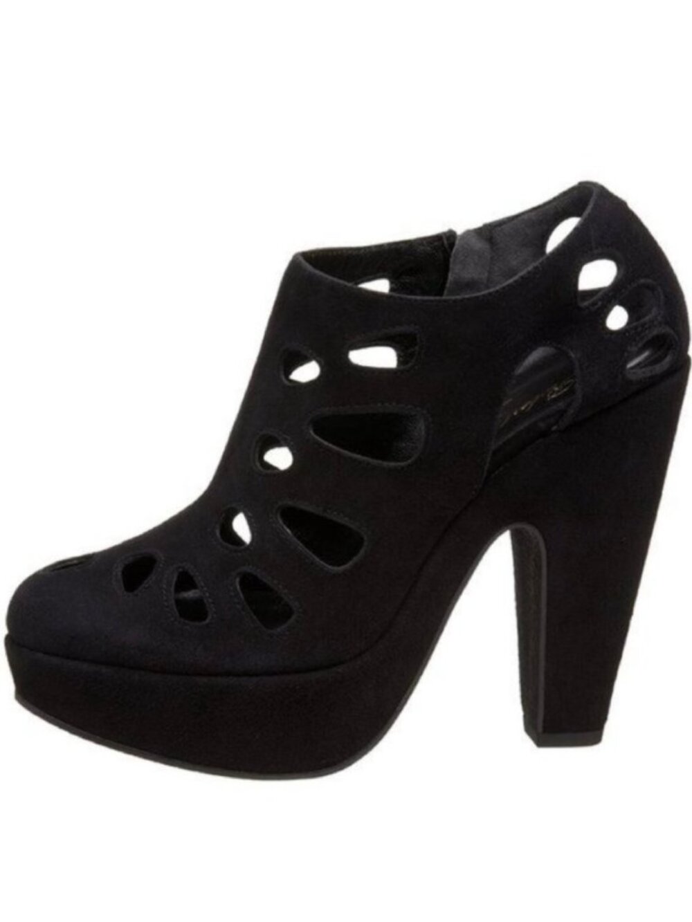 Robert Clergerie Y2K Dorine Black Suede Platform Heel Cut Out Booties 8